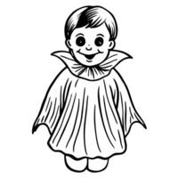 A cartoon ghost with a cape and a smile vector
