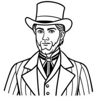 A man in a top hat and suit with a bow tie vector