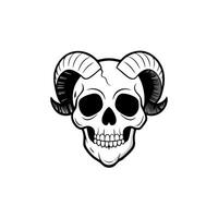 A skull with horns on a white background vector