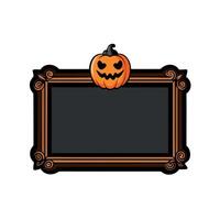 Halloween pumpkin frame with text for your message vector