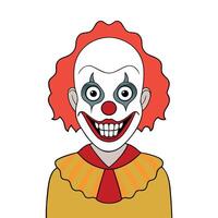 A cartoon clown with red hair and a smile vector