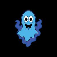 A cartoon ghost with a big smile on its face vector