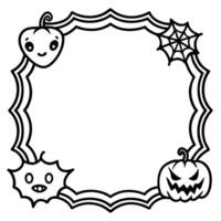 Halloween frame coloring pages vector