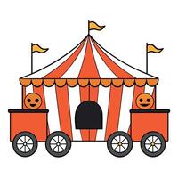 A circus tent with two pumpkins on top vector