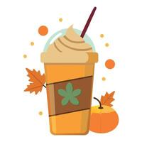 An image of a pumpkin spice latte vector
