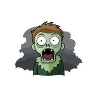 Zombie boy with open mouth and eyes vector