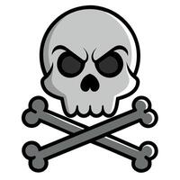 A skull and crossbones icon on a white background vector