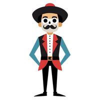 Mexican man in a suit and hat illustration vector