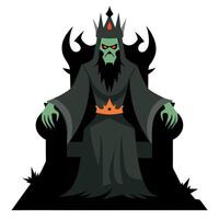 A cartoon evil king sitting on a throne vector
