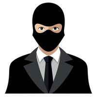 A man in a black mask and suit with a tie vector