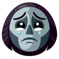 A cartoon character with a sad face vector