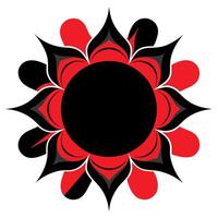 A red and black flower with a black center vector