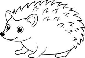 line art charming hedgehog . vector
