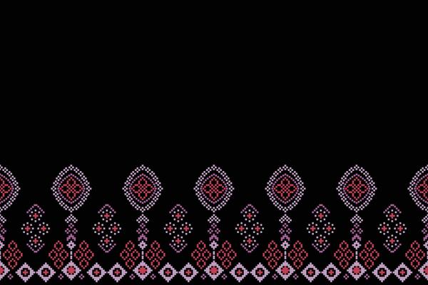 Fabric pattern with black color motif black background wallpaper pixel design motif.