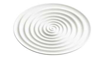 Clean white circular surface with smooth, concentric ripples creating a calming effect in a minimalist design. png
