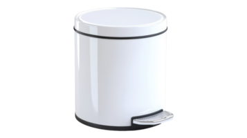 A modern white pedal bin with a sleek design, ideal for kitchen use, displayed against a clean background for easy viewing. png