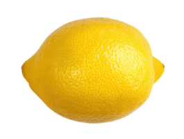One ripe lemon isolated on transparent background png