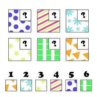 Matching game for kids. Match the right picture. Logic task. Educational and funny game for children. vector
