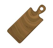 Rectangular wooden cutting board with handle vector