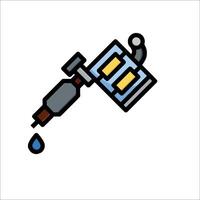 A drawing of a gas pump with a hose vector