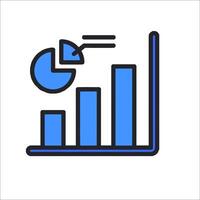 A graph chart icon with a bar chart vector