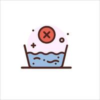 A cartoon illustration of a bowl with a cross and a bubble vector