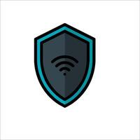 A shield with wifi on it vector