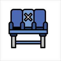 A blue bench with a cross on it vector
