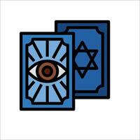 An illustration of a book with an eye vector