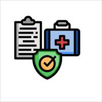 A medical kit and a clipboard icon vector