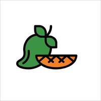 A green fruit and a slice of bread vector