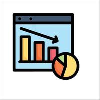 A graph chart and pie chart icon vector