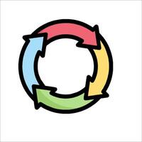 A colorful circle with arrows inside it vector
