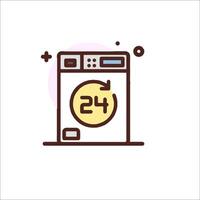 A washing machine with 24 hours on it vector