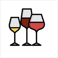 Wine glasses icon vector
