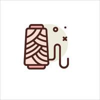 A spool of thread and a hook on a white background vector