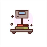 A scale with a computer on top of it vector