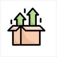 A box with two arrows going up and two arrows going down vector