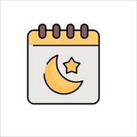 Calendar icon with moon and star vector