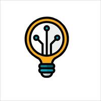 A light bulb with a circuit board inside vector