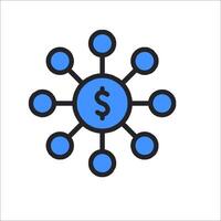 A dollar sign surrounded by circles vector