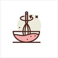 A mixer with a bowl of liquid in it vector