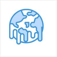 A blue and white logo with a melting globe vector