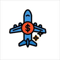 A plane with a dollar sign on it vector