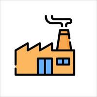 A factory icon with smoke coming out of the chimney vector