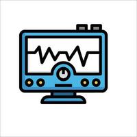 Monitor with heartbeat icon illustration vector