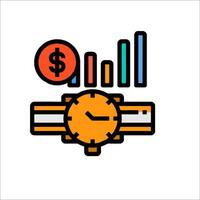 An icon of a watch and a dollar sign vector
