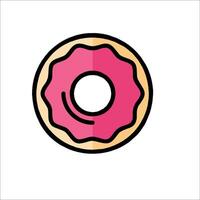A donut icon in a flat style vector