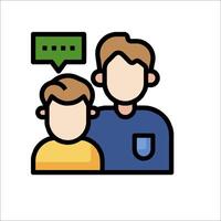 A man and a boy are talking to each other vector