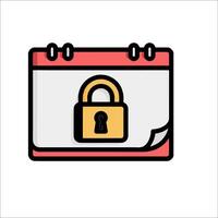 A calendar with a padlock icon vector